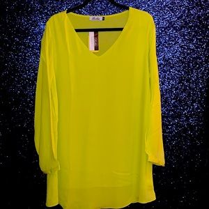 Neon cocktail Asymmetrical dress